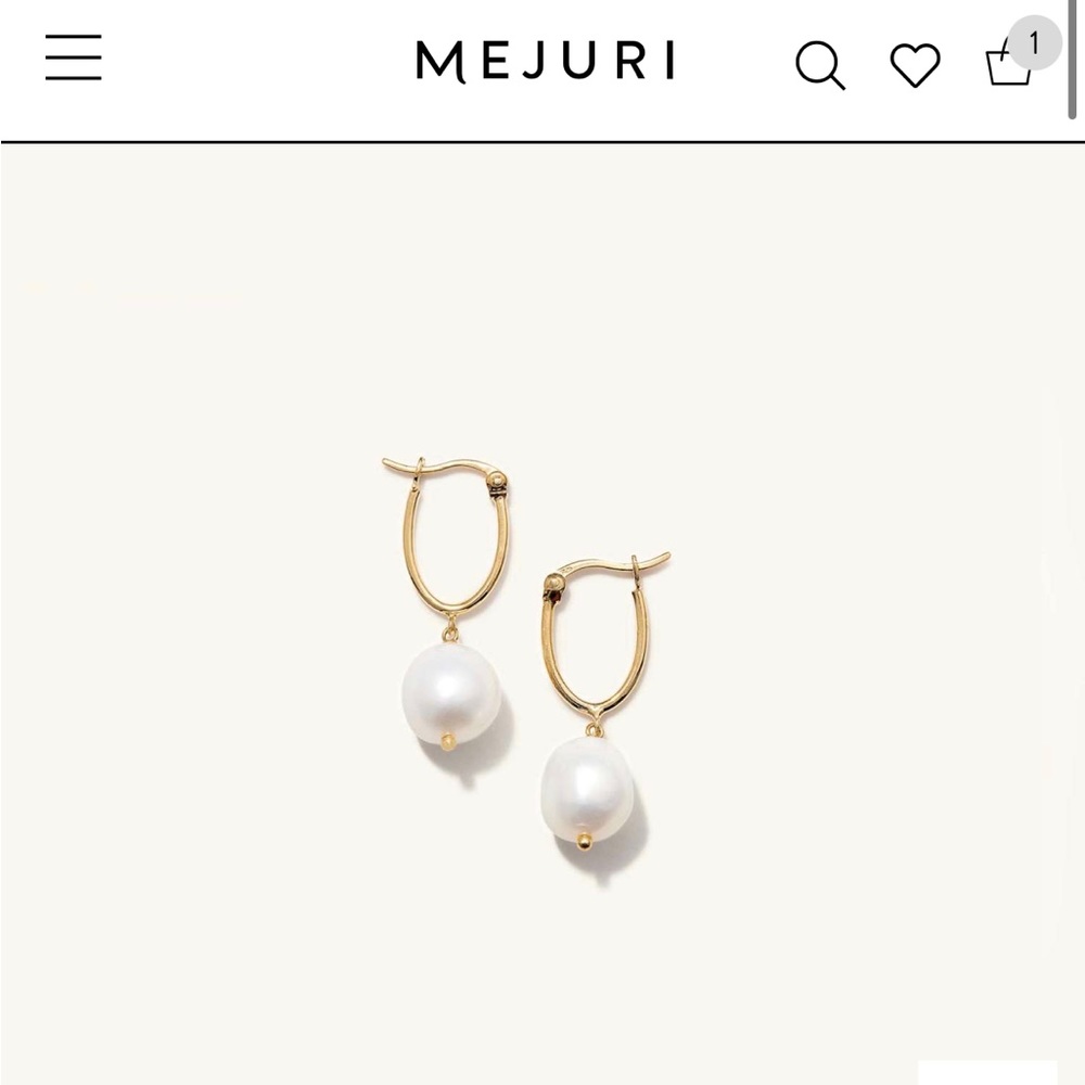 Mejuri organic Pearl hoop earrings